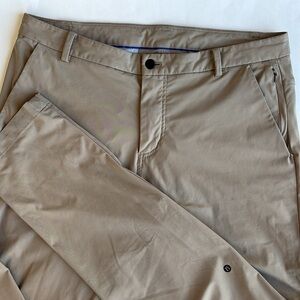 Lululemon Commission ABC Warpstream Khaki Tan Slim Fit Stretch Golf Pants Men 36
